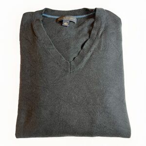 BANANA REPUBLIC Silk‎ Blend V-Neck Long Sleeve Navy Pullover Sweater Men's M